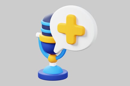 Preview: Cartoon microphone plus sign icon