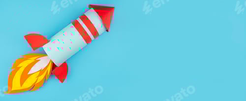 Preview: Business concept. Rocket as a symbol of business growth and revival. Business idea. Banner.
