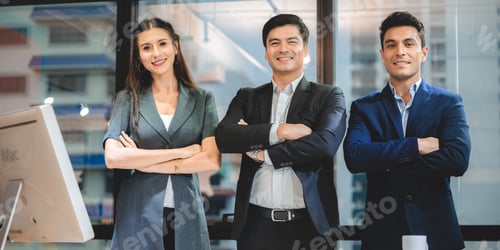 Preview: professional businessman partner person success team are meeting with corporate group in office
