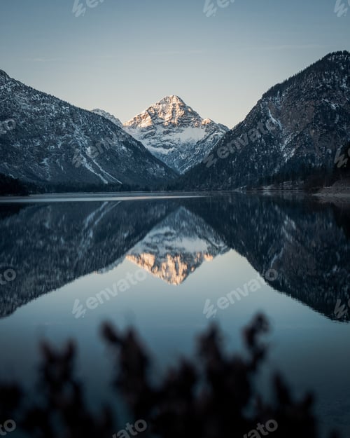 Preview: Beautiful view of the famous Riffelsee Lake in the Matterhorn mountains in Switzerland