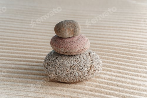Preview: Stones on sand, japanese meditation zen garden
