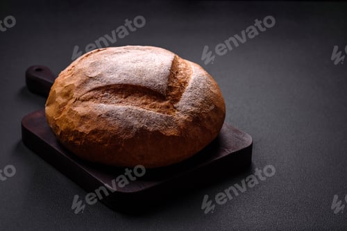 Preview: Beautiful delicious freshly baked round shaped white bread