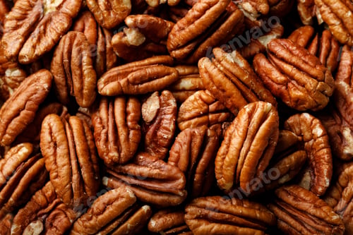 Preview: Pecan nuts background, top view