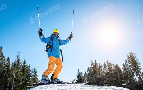 Preview: Skier skiing in the mountains