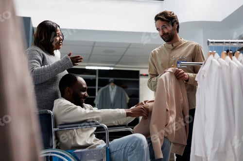 Preview: man in wheelchair shopping with wife