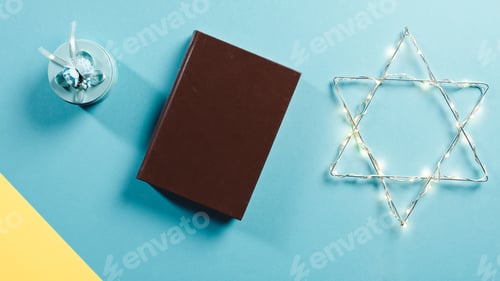 Preview: Hanukkah book and David star