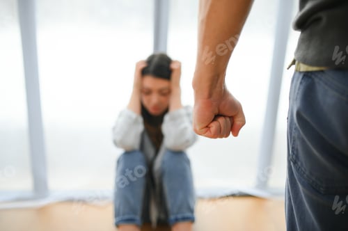 Preview: Angry husband beats his wife, domestic violence