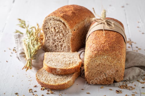 Preview: Homemade loaf of breads freshly baked in bakery.