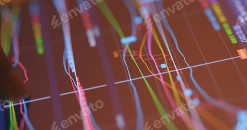Preview: Analysis stock market data on digital screen