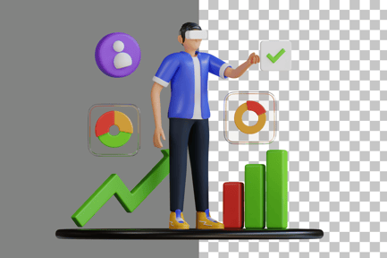Preview: Business Analysis Using VR 3D Illustration