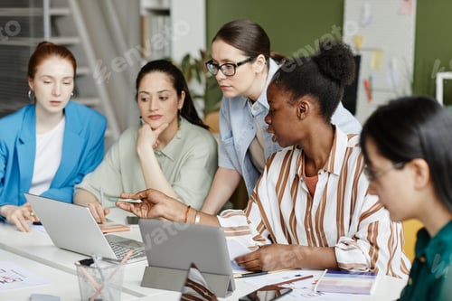 Preview: Female business team working with startup