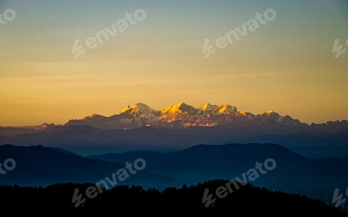Preview: Gloomy Sunset and shining Mountain