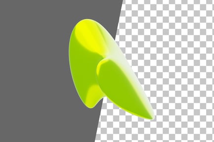 Preview: Yellow Abstract Metalic Bending Shape 3D Icon