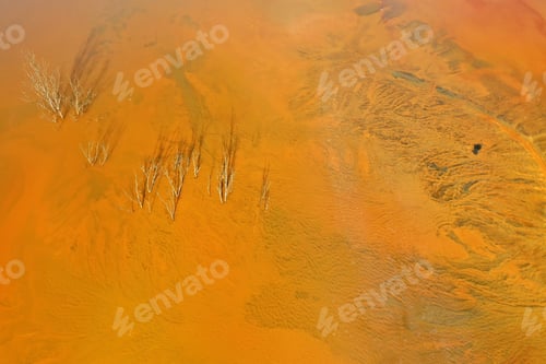 Preview: Aerial view of a big waste decanting lake, tailing pond. Mining residual waters