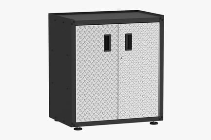 Preview: Metal Garage Cabinet with Diamond Plate Doors