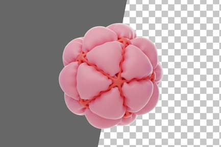 Preview: Pink Soft Body Tied Balloon Shape 3D Icon