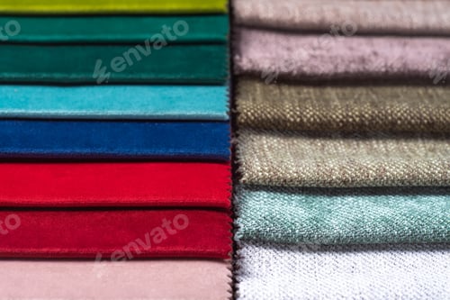 Preview: Colorful Fabric Samples for Interior Design Selection