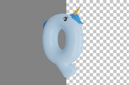 Preview: Letter Q Unicorn 3D Icon