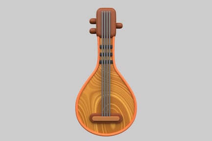 Preview: Stringed instrument with teardrop-shaped body
