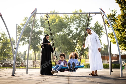 Preview: Cinematic image of a family playing at the playground