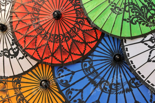 Preview: Vibrant colours of traditional umbrellas from Myanmar (Burma)