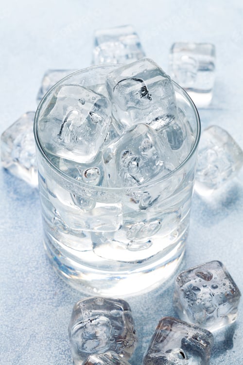 Preview: Glass of water with ice cubes