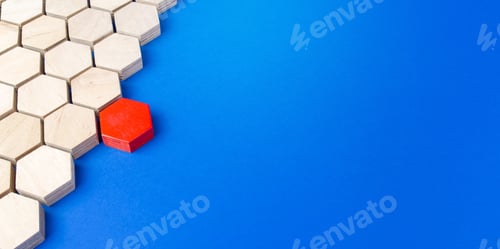 Preview: Red hexagon connects to majority structure of others