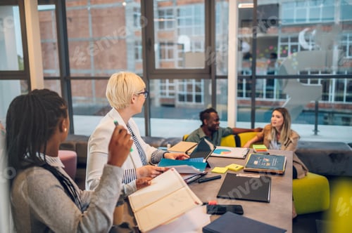 Preview: Multiracial business team working together and having a meeting in the office