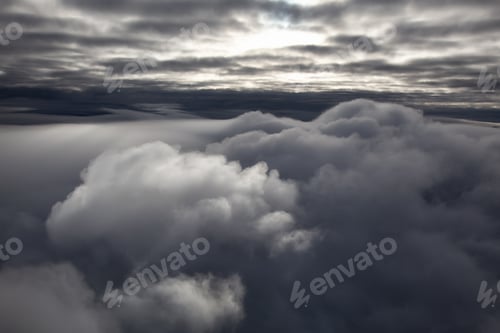 Preview: Aerial cloudscape view of the puffy clouds