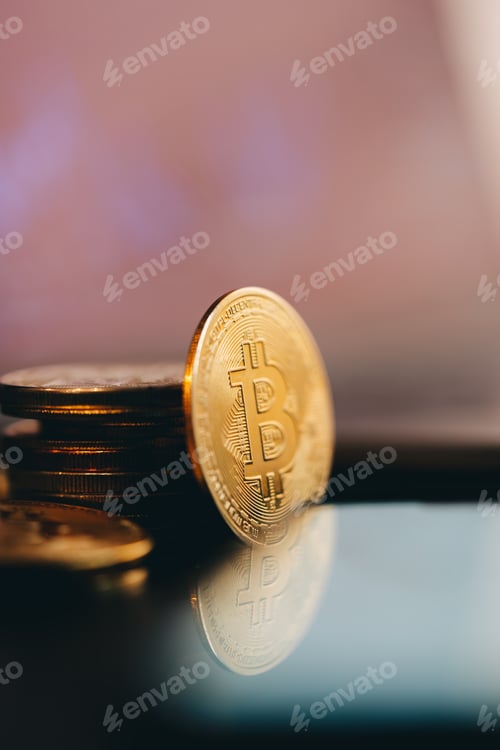 Preview: Bitcoin trading on gadgets. Modern virtual currency.