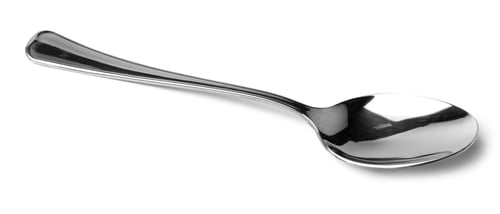 Preview: Silver spoon isolated on white background close up