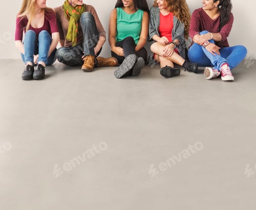 Preview: Girls Friendship Togetherness Talking Sitting Girlfriend Concept