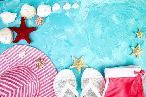 Preview: Set of Woman's things accessories summer season.