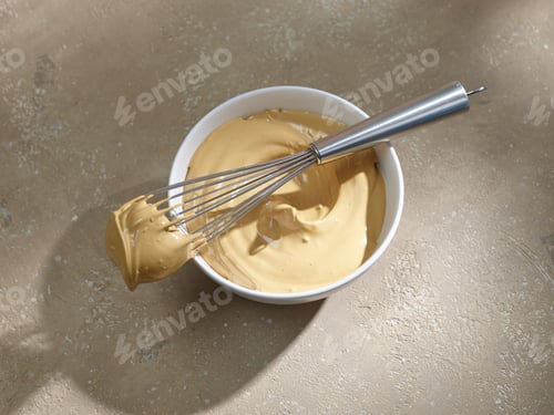 Preview: bowl of whipped instant coffee with sugar and water