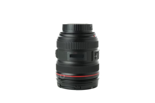Preview: Camera lens isolated on white background, close up