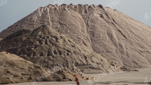 Preview: Hill of manufactured coarse sand used for construction