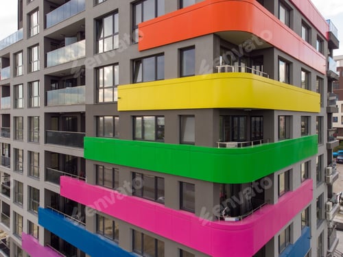 Preview: Modern european complex of apartment buildings. Aerial view