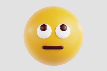 Preview: 3D Face With Reiling Eyes Emoji