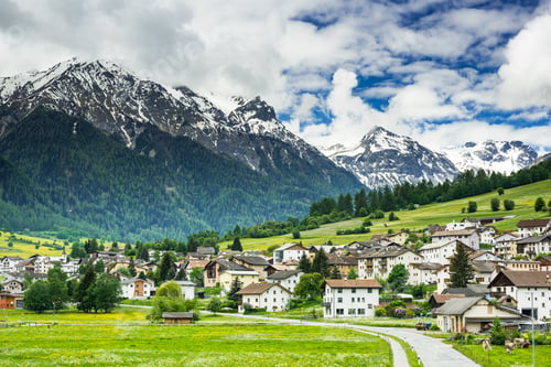 Preview: Mustair village in Switzerland Alps