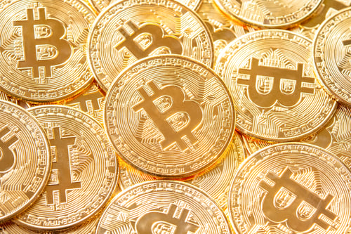 Preview: Bitcoins coins background. Crypto currency, bitcoin, BTC,