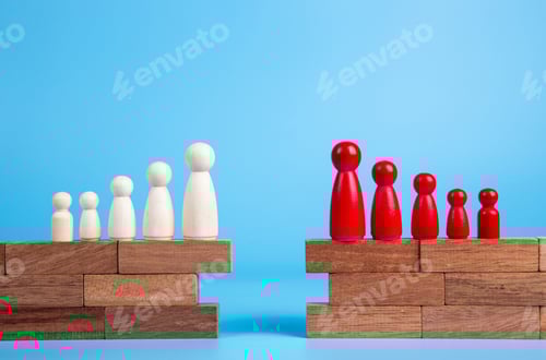 Preview: Wooden figures facing each other across a gap symbolizing communication breakdown