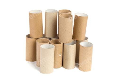 Preview: Empty toilet paper on white background