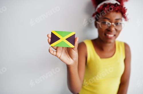 Preview: African american woman with flag