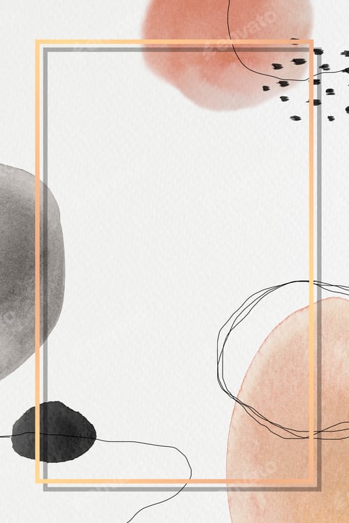 Preview: Gold frame on watercolor patterned background mockup