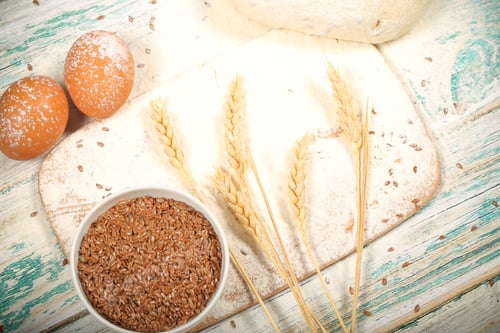 Preview: Dough For Bread Wheat Ears And Flour Lie On The Table