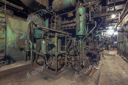 Preview: Industrial interior of an old factory for the manufacture of cast iron parts