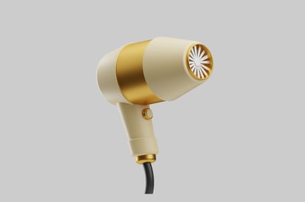 Preview: Elegant ivory and gold hair dryer