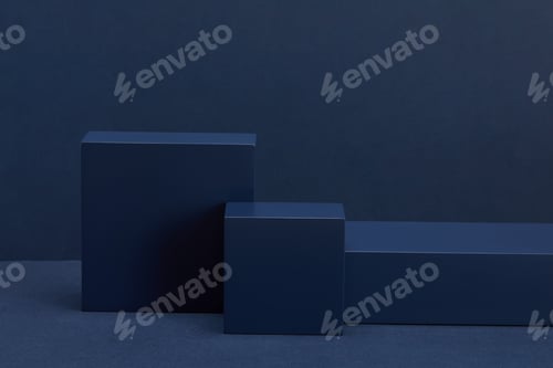 Preview: Closeup shot of different size cubes on dark background