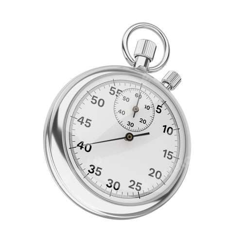 Preview: Metallic mechanical stopwatch isolated. 3d rendering.