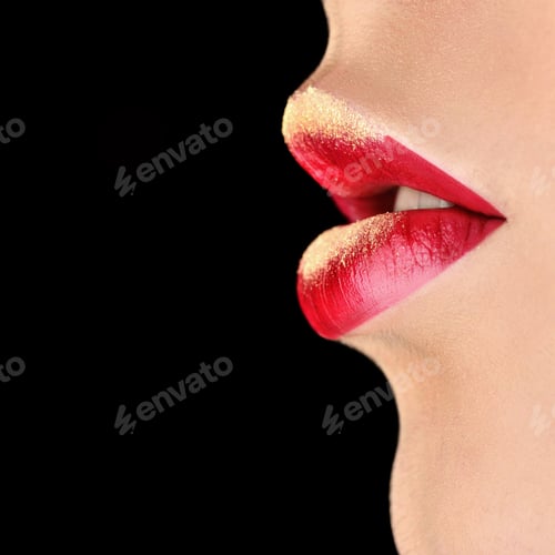 Preview: Fashionable model girl with perfect bright color makeup